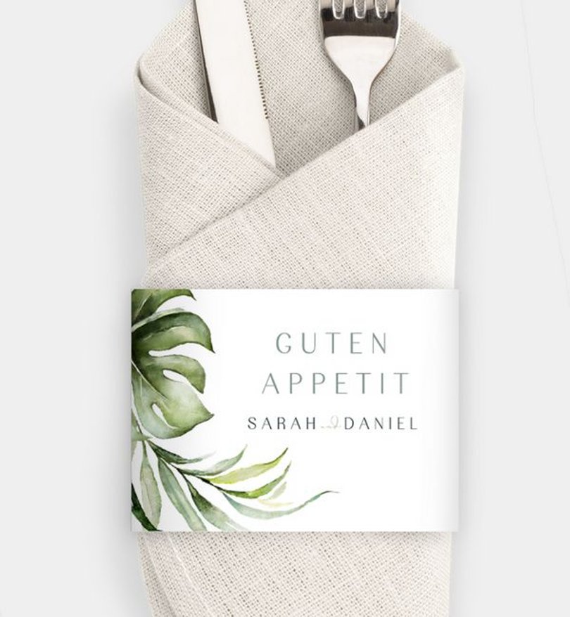 Besteck Servietten-Zubehör Hochzeit Jungle