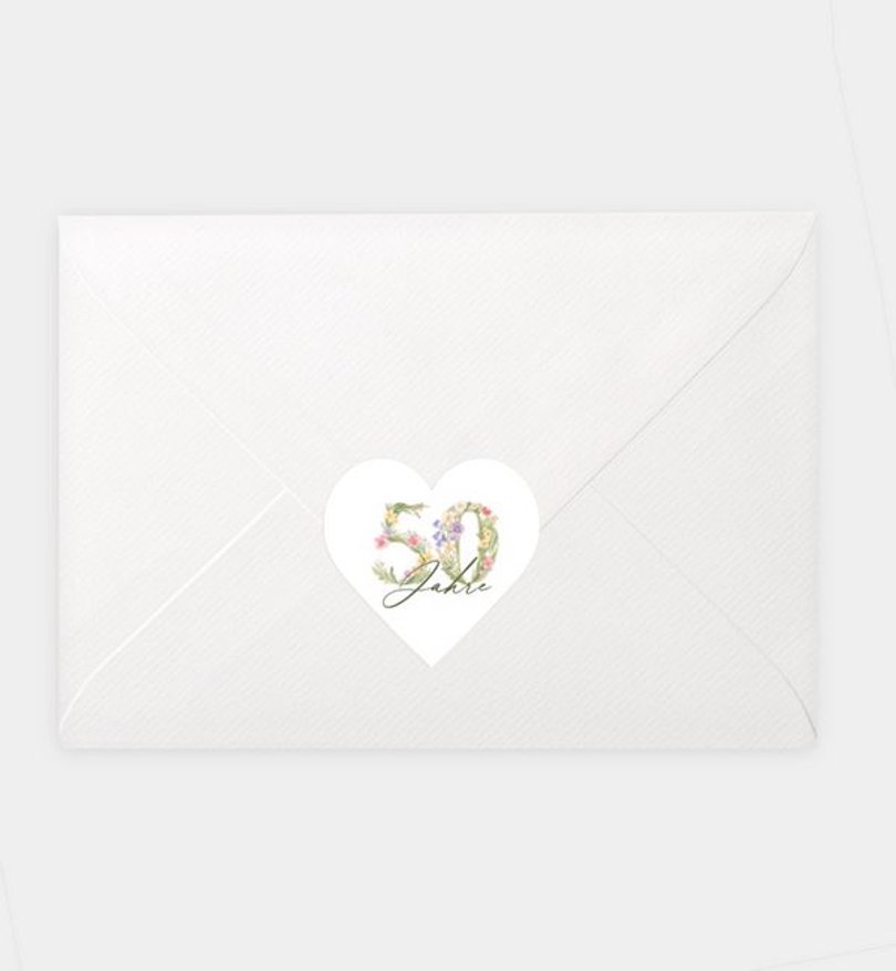 Siegelsticker Geburtstag Floral Number