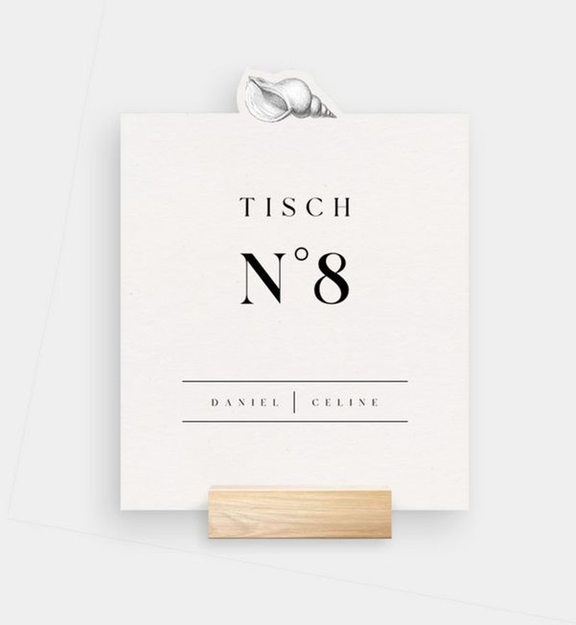 Tischnummer Hochzeit Golden Sea