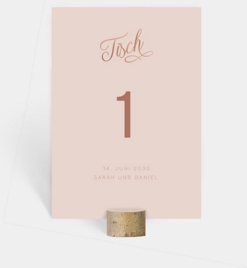 Tischnummer Hochzeit Romantic