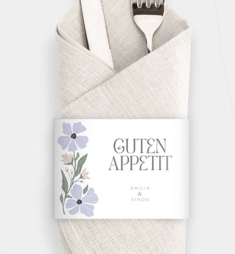 Besteck Servietten-Zubehör Hochzeit Modern Floral