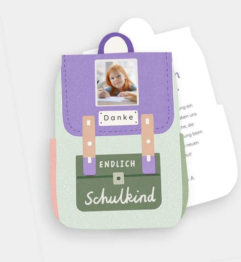 Dankeskarte Einschulung Mein Schulranzen