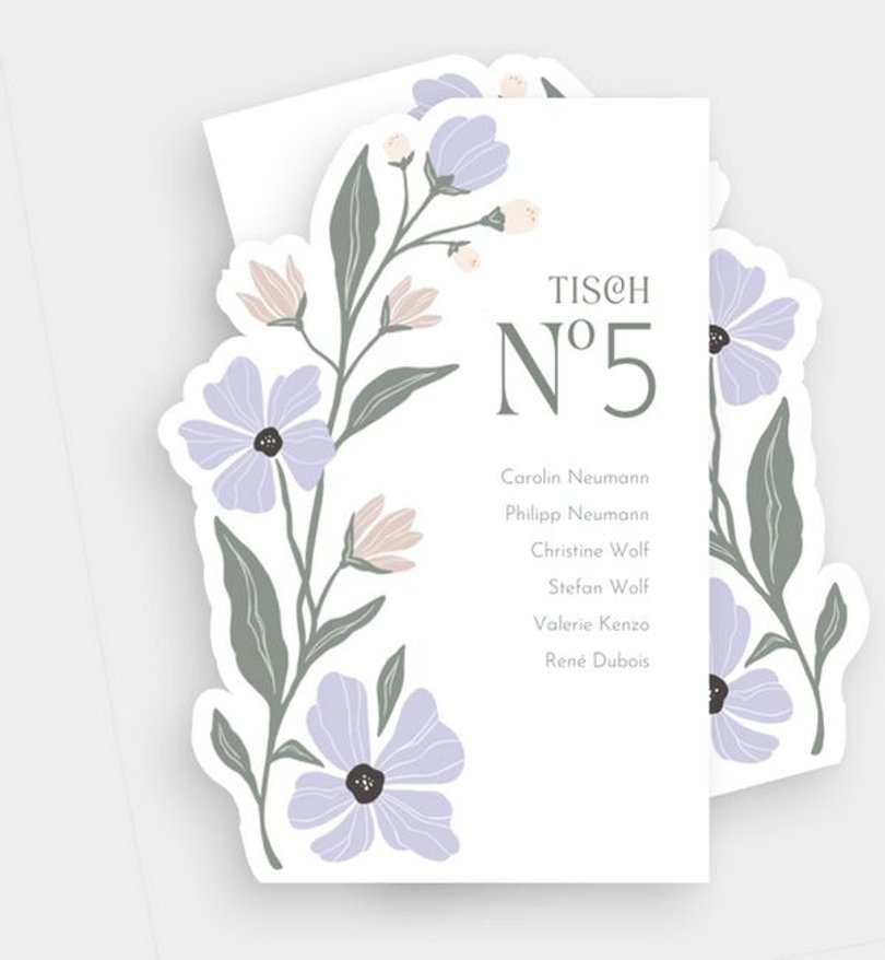 Gruppentischkarte Hochzeit Modern Floral