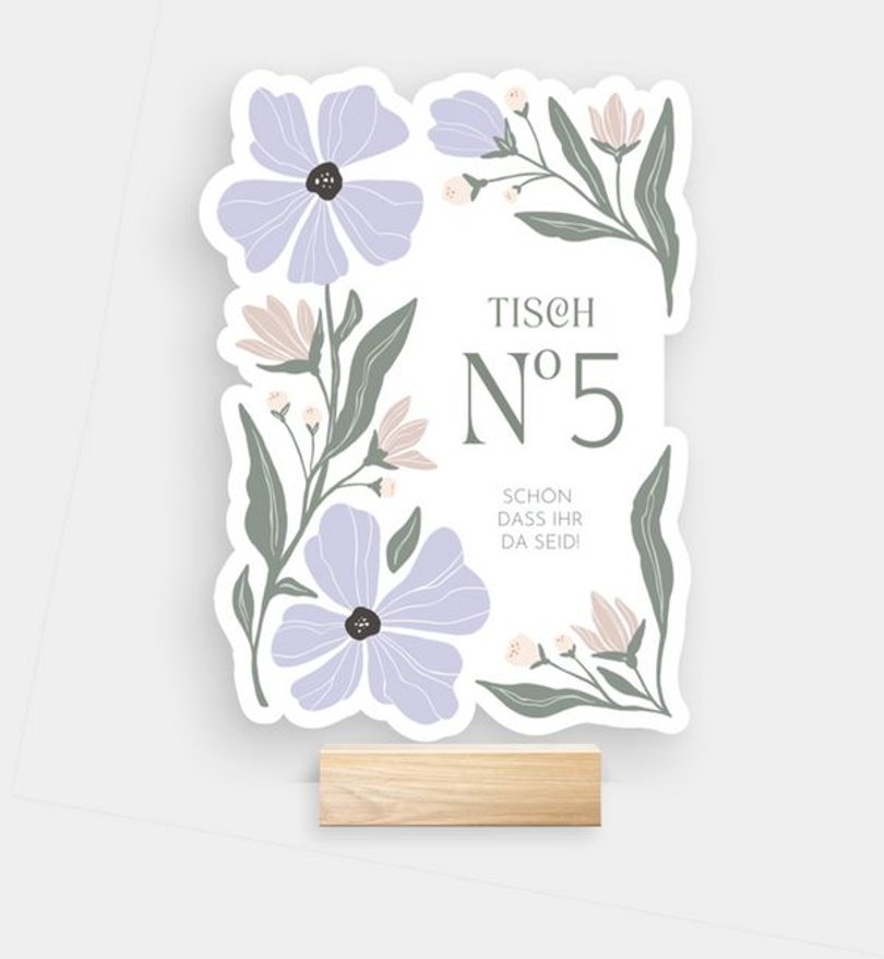 Tischnummer Hochzeit Modern Floral
