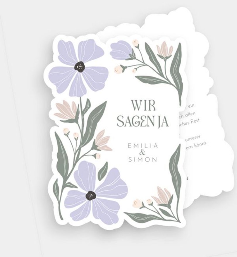 Einladungskarte Hochzeit Modern Floral