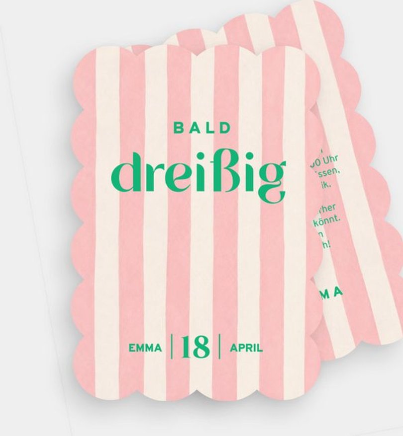 Einladungskarte Geburtstag Streifen Party