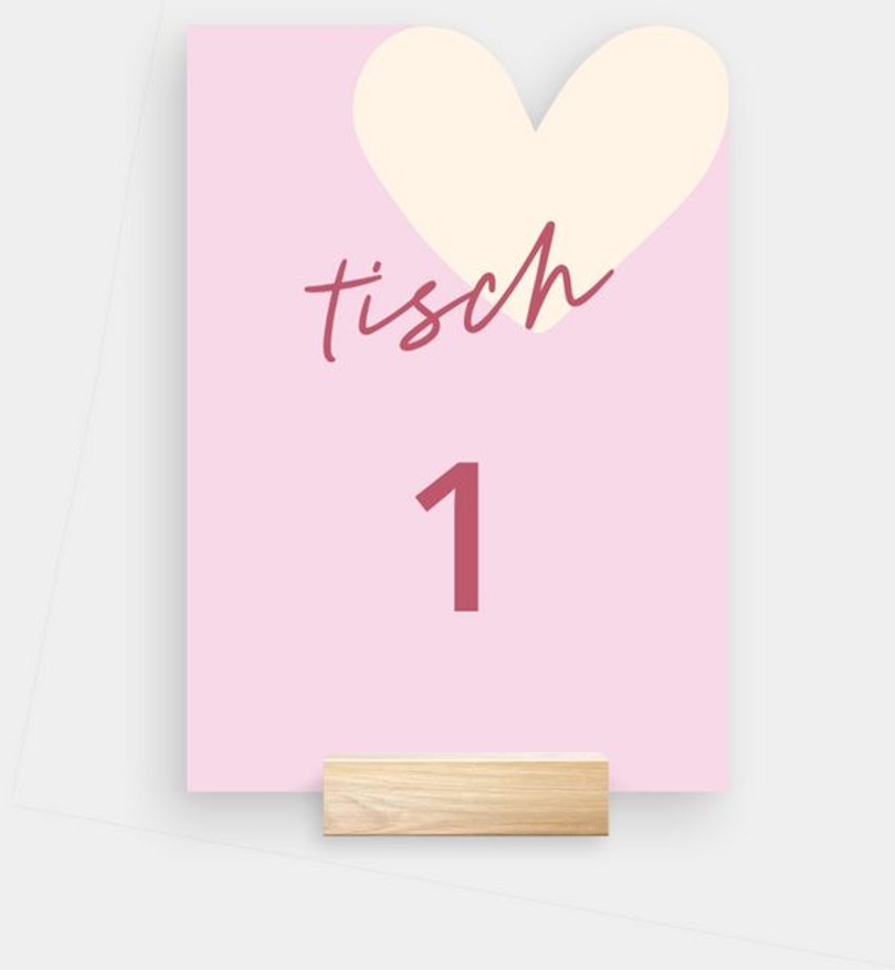 Tischnummer Hochzeit Heart of Sweets