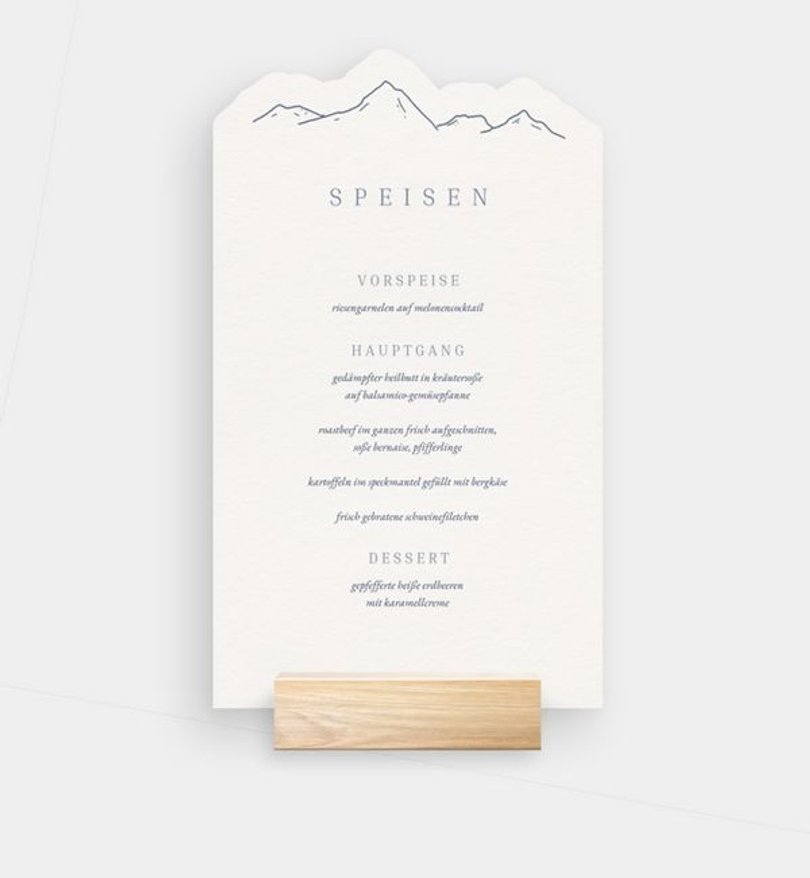 Menükarte Hochzeit Montes