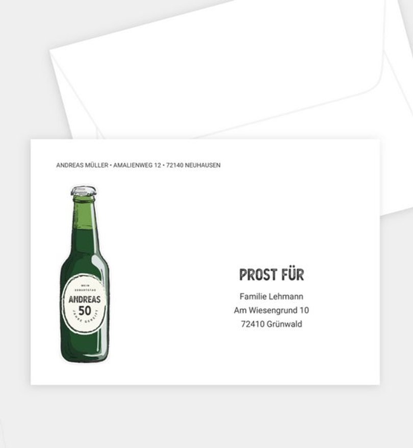 Briefumschlag Geburtstag Beer Party