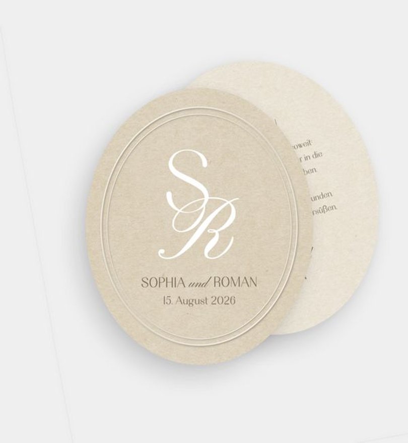 Einladungskarte Hochzeit Monogramm