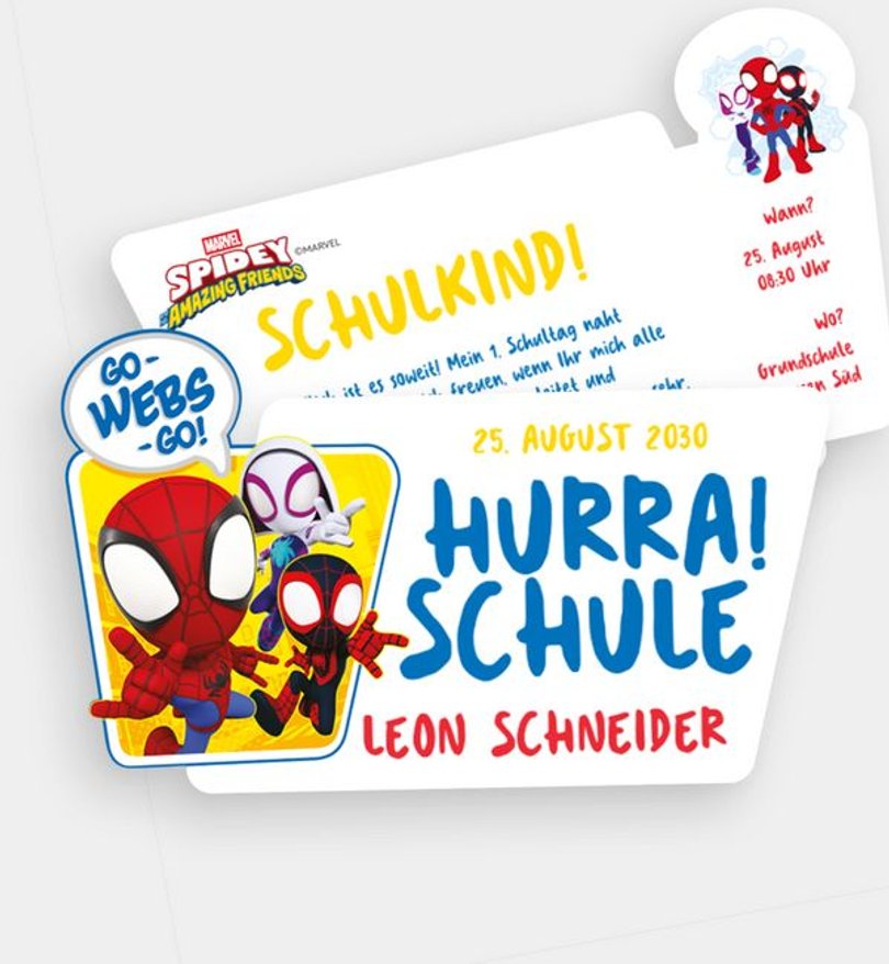 Einladungskarte Einschulung Spidey · Go Webbs!