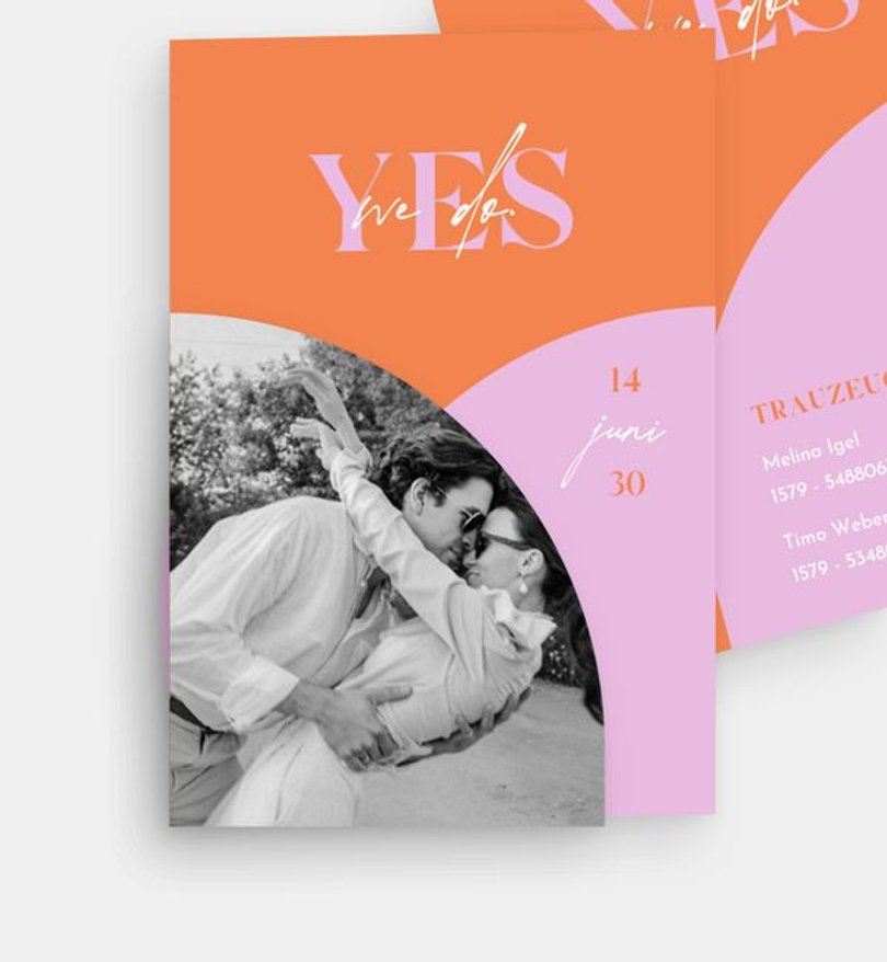 Einladungskarte Hochzeit Color Pop