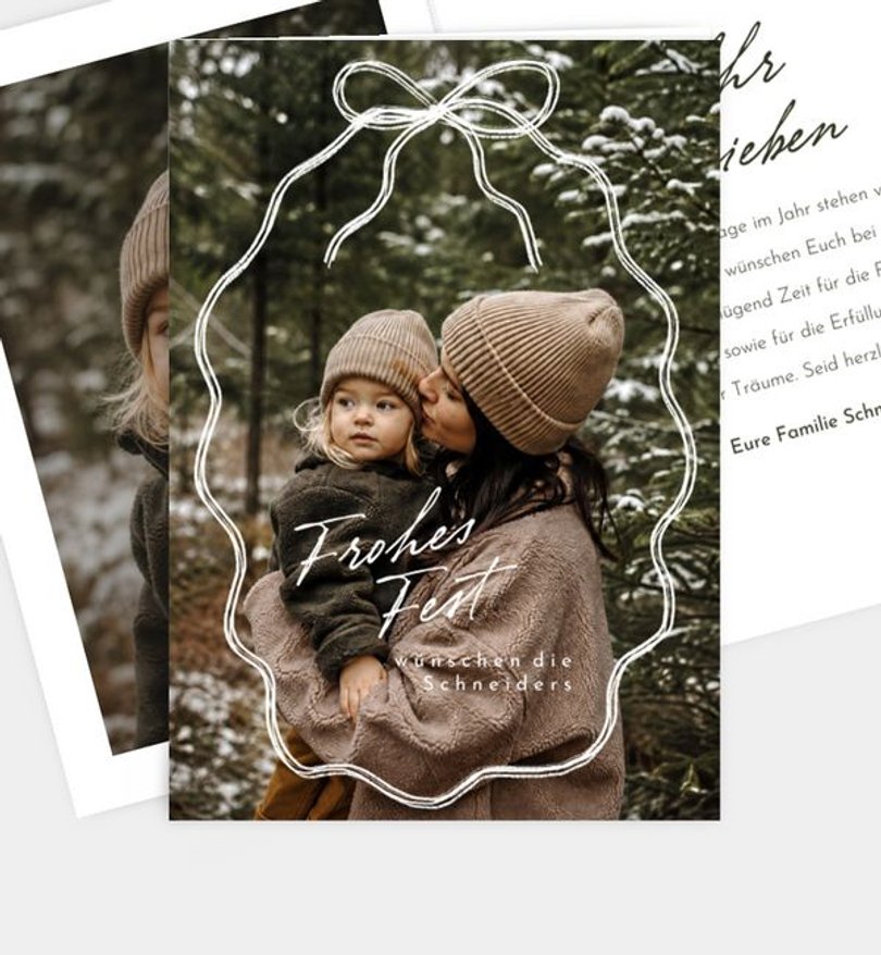 Weihnachtskarte Weihnachten/Privat Simple Schleife · UNICEF