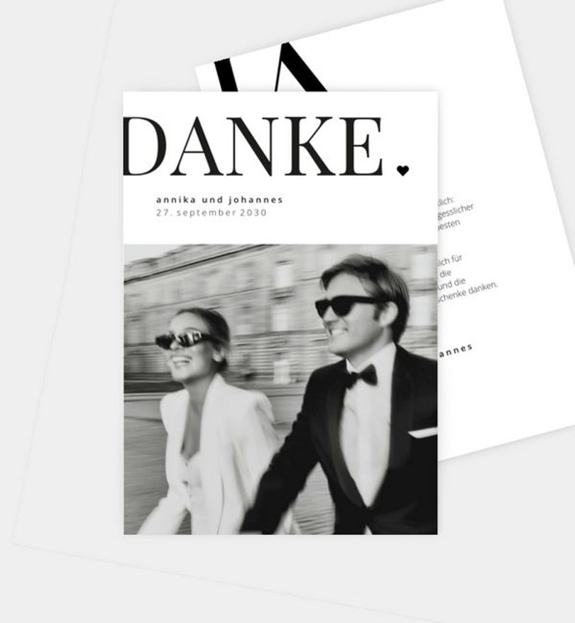 Dankeskarte Hochzeit Yes