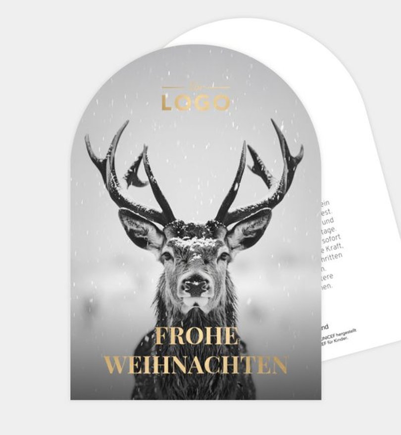 Weihnachtskarte Weihnachten geschäftlich Bright reindeer · UNICEF