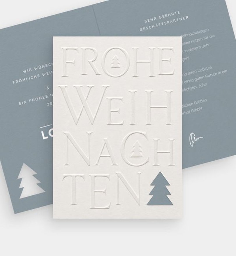 Weihnachtskarte Weihnachten geschäftlich Frosted Evergreen
