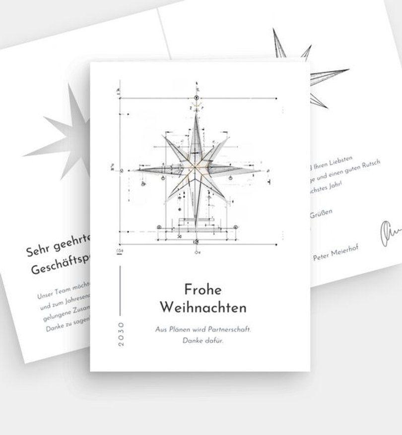 Weihnachtskarte Weihnachten geschäftlich Designed to Shine