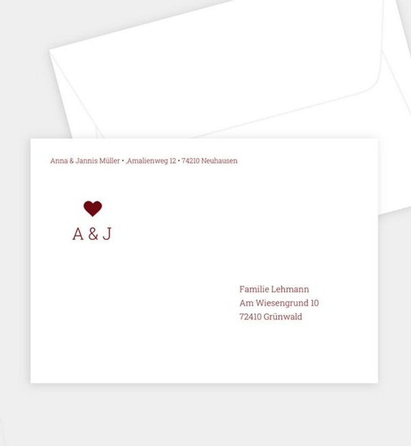 Briefumschlag Hochzeit Amour Grid
