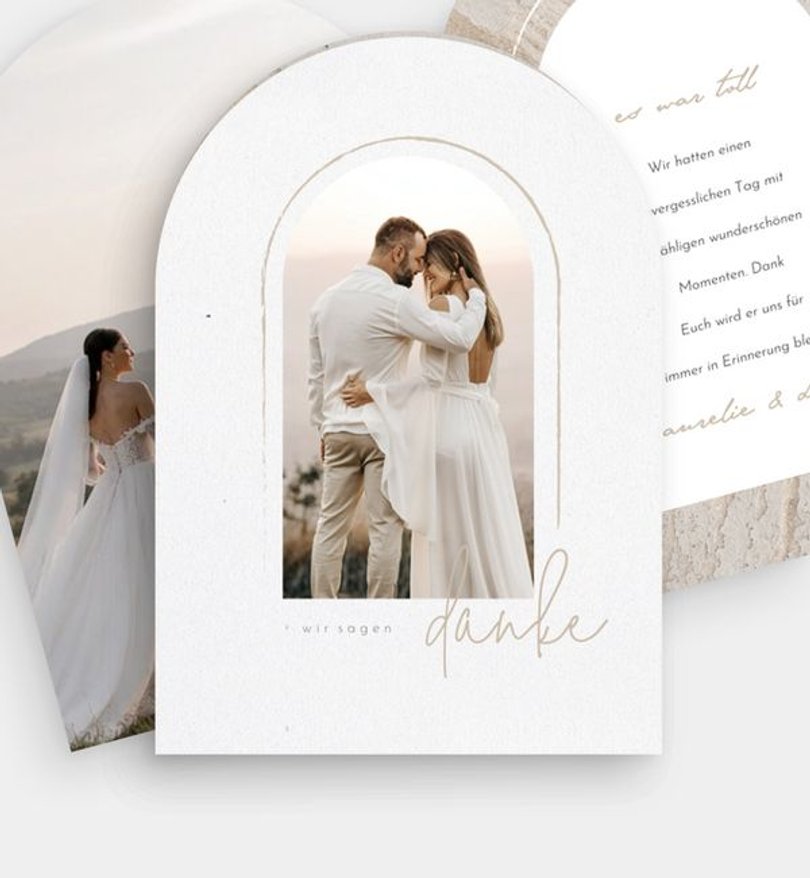 Dankeskarte Hochzeit Sandstone