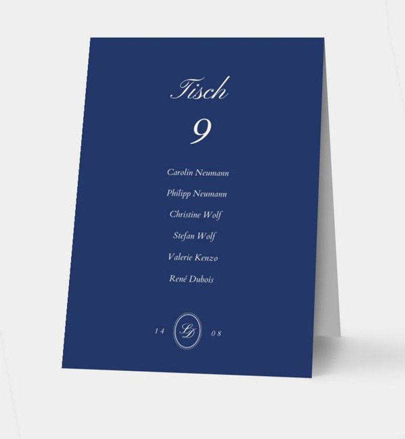Gruppentischkarte Hochzeit Elegant Love