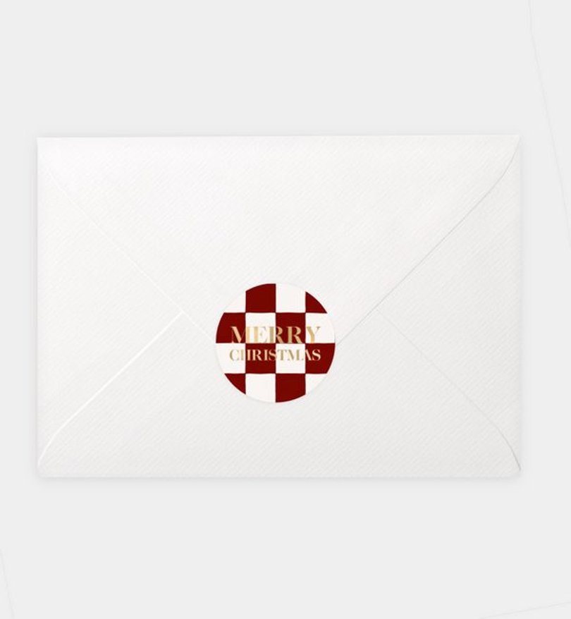 Siegelsticker Weihnachten Große Karos