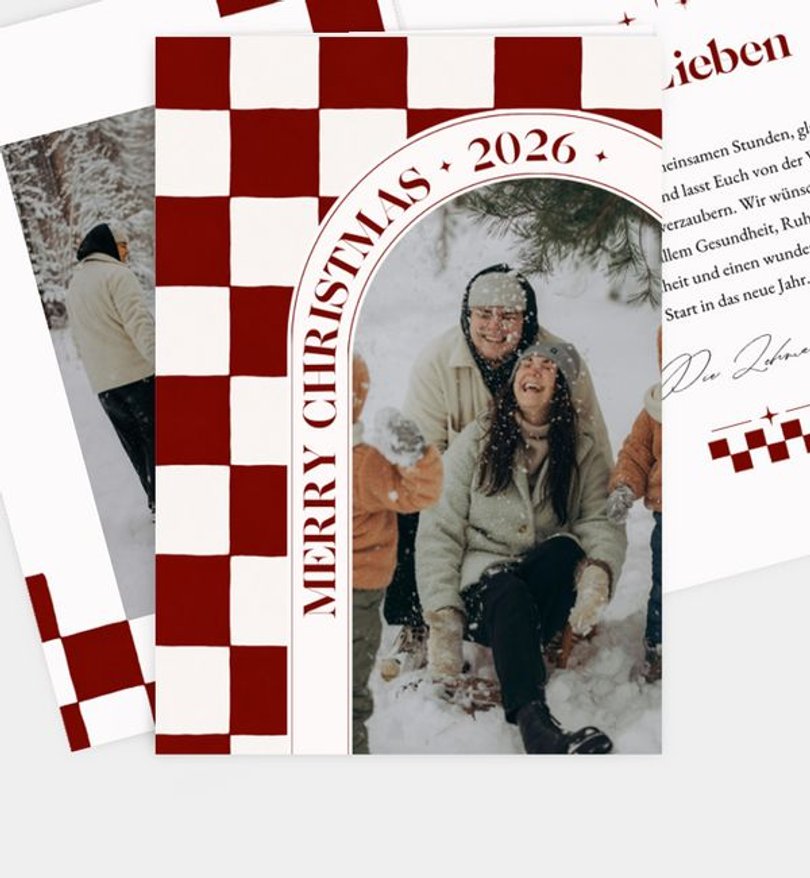 Weihnachtskarte Weihnachten/Privat Große Karos