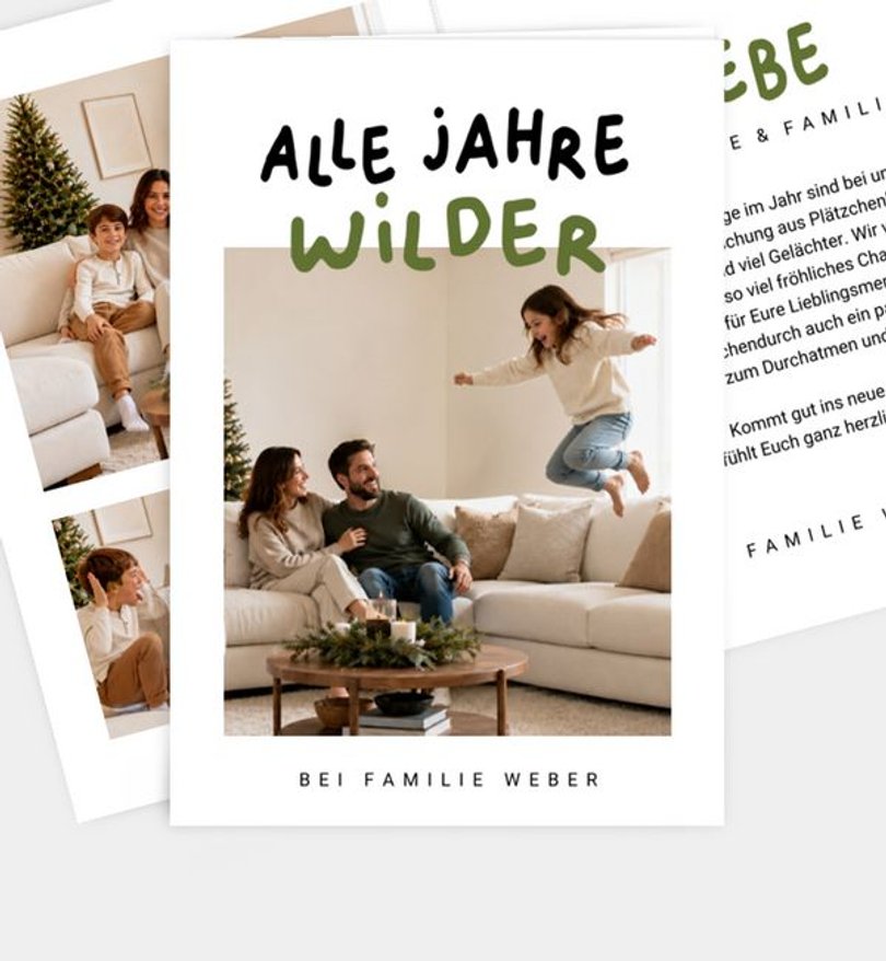 Weihnachtskarte Weihnachten/Privat Familienchaos