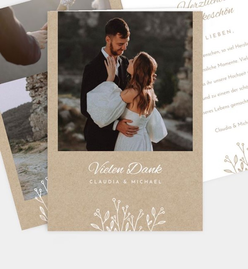 Dankeskarte Hochzeit Rustique Garden