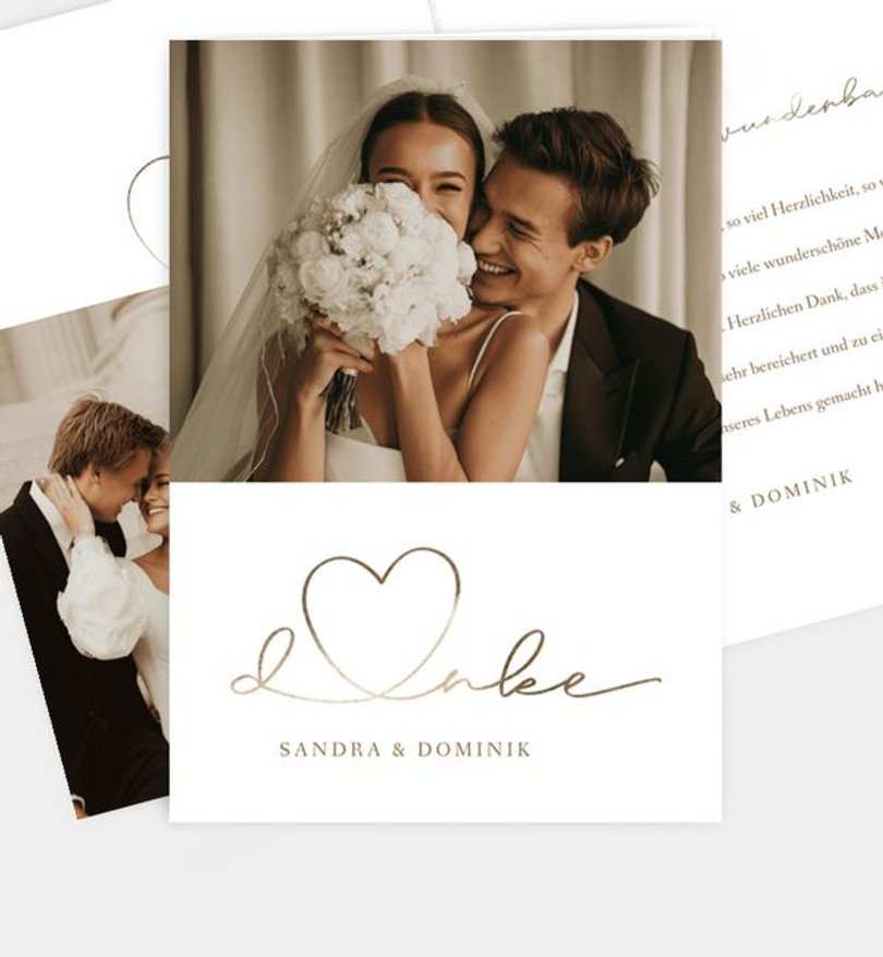 Dankeskarte Hochzeit Hochzeitsherz