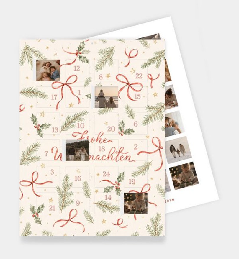 Foto-Adventskalender Weihnachten Weihnachtsschleifen