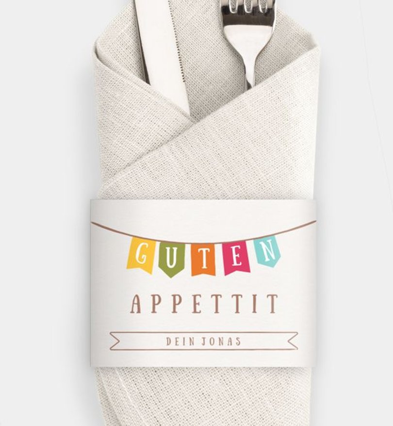 Besteck Servietten-Zubehör Kindergeburtstag Wimpelkette