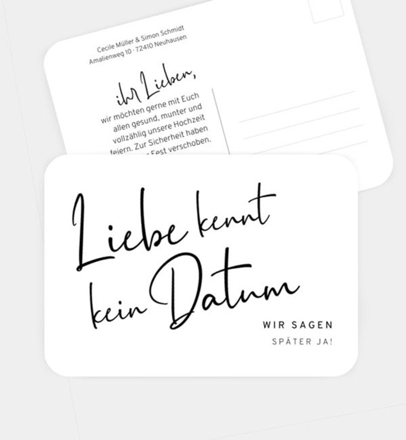 Change-The-Date Karte Hochzeit Only Us