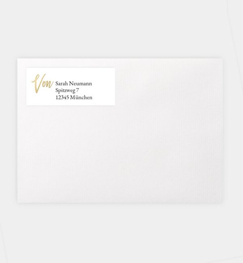 Absenderaufkleber Hochzeit Golden Dreams