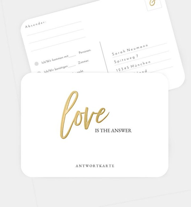 Antwortkarte Hochzeit Golden Dreams