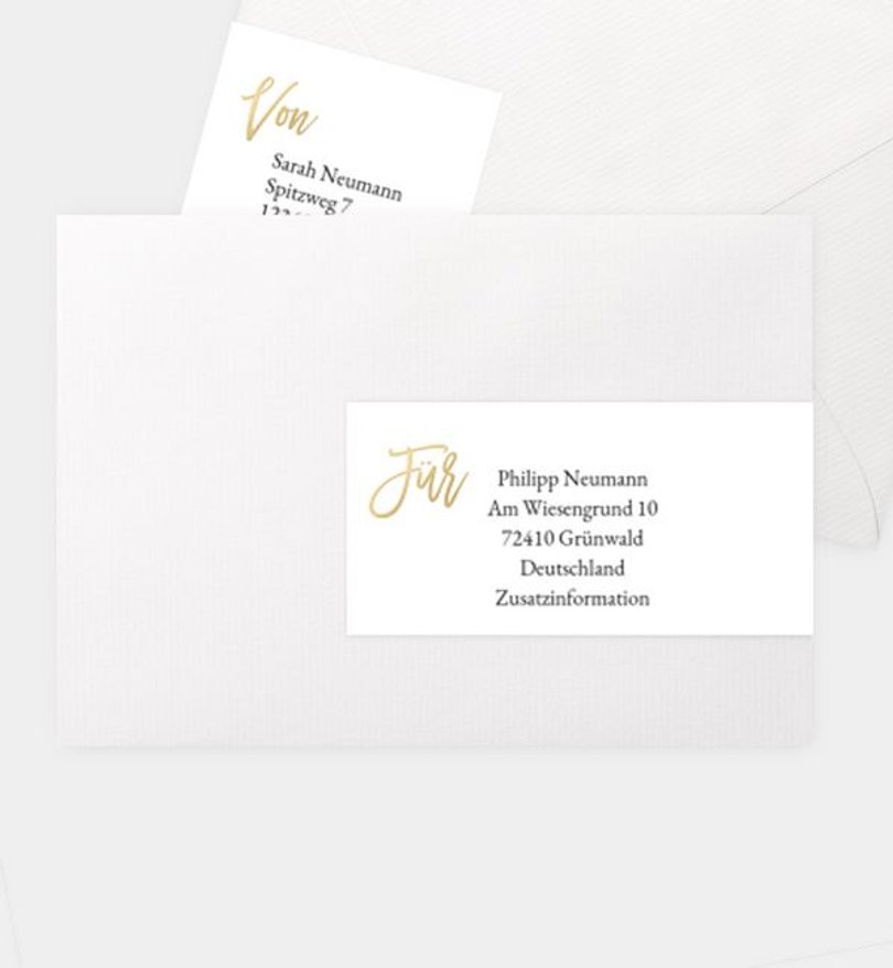Adressaufkleber Hochzeit Golden Dreams