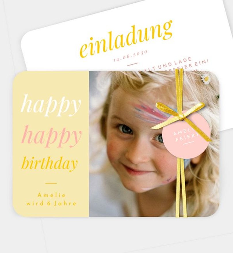Einladungskarte Kindergeburtstag Happy happy birthday