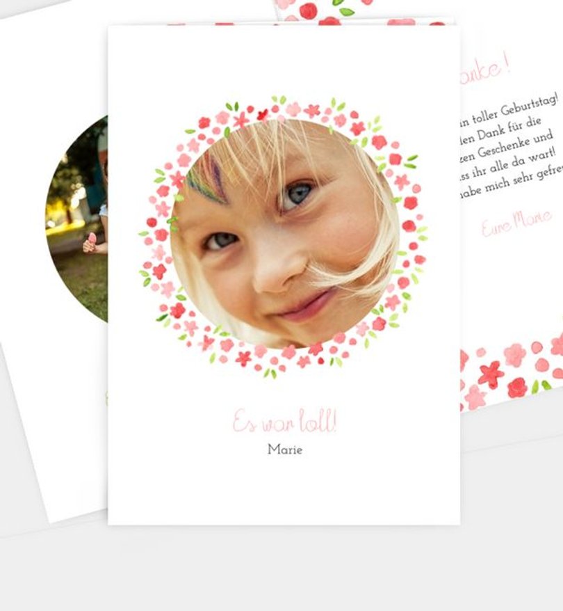 Dankeskarte Kindergeburtstag Little Flowers