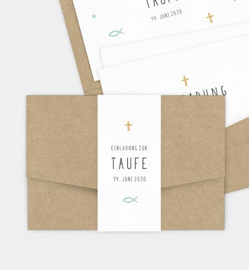 Einladungskarte Taufe Holy Elements