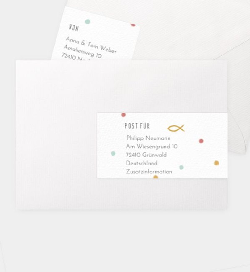 Adressaufkleber Taufe Holy Elements