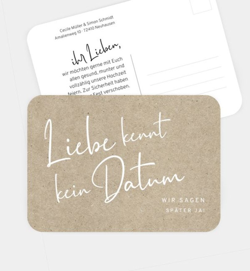Change-The-Date Karte Hochzeit Only Us