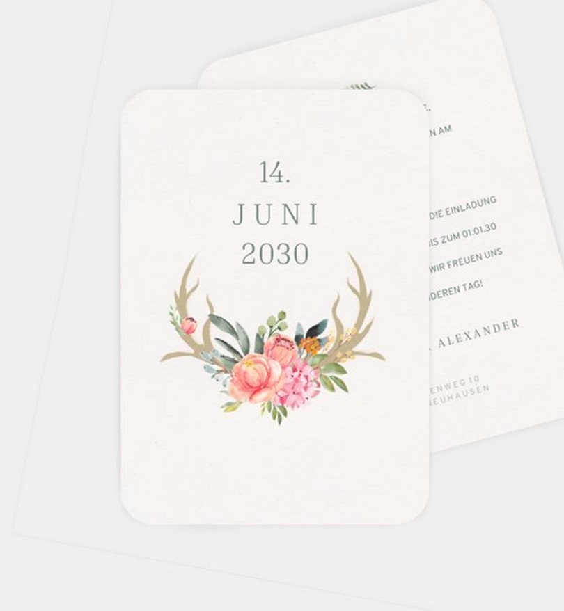 Save-The-Date Karte Hochzeit Oh Deer