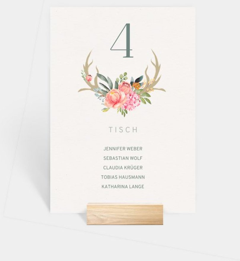 Gruppentischkarte Hochzeit Oh Deer