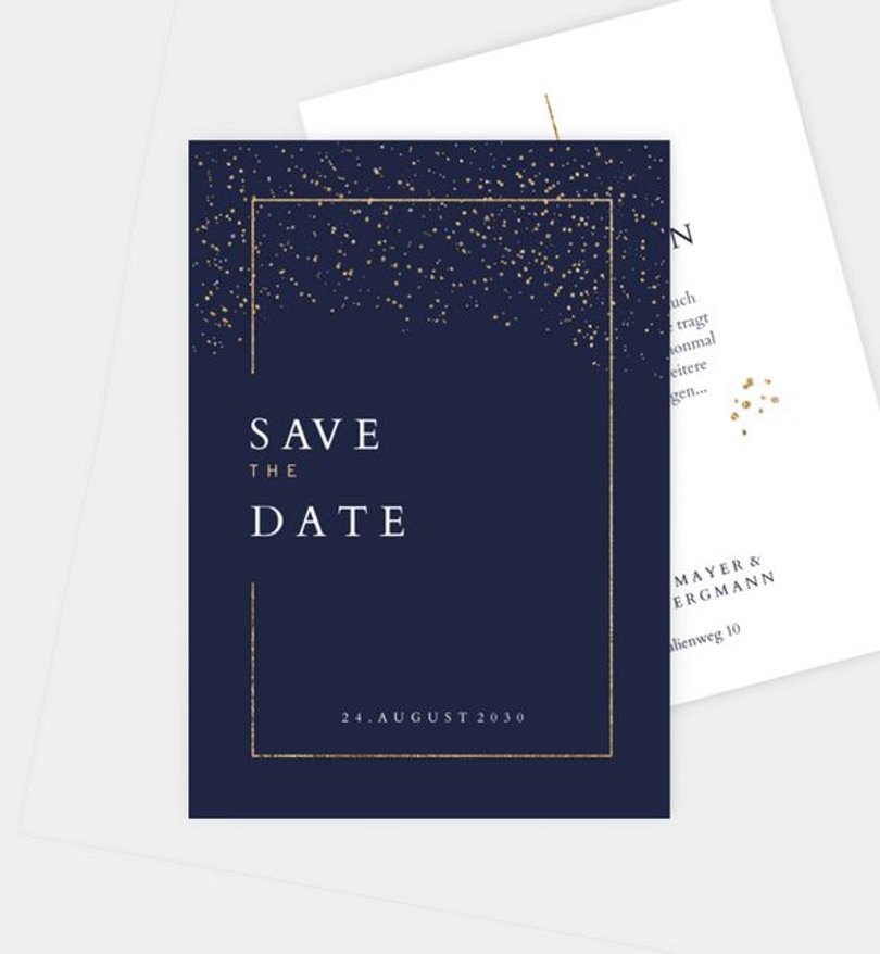 Save-The-Date Karte Hochzeit Pieces of Gold