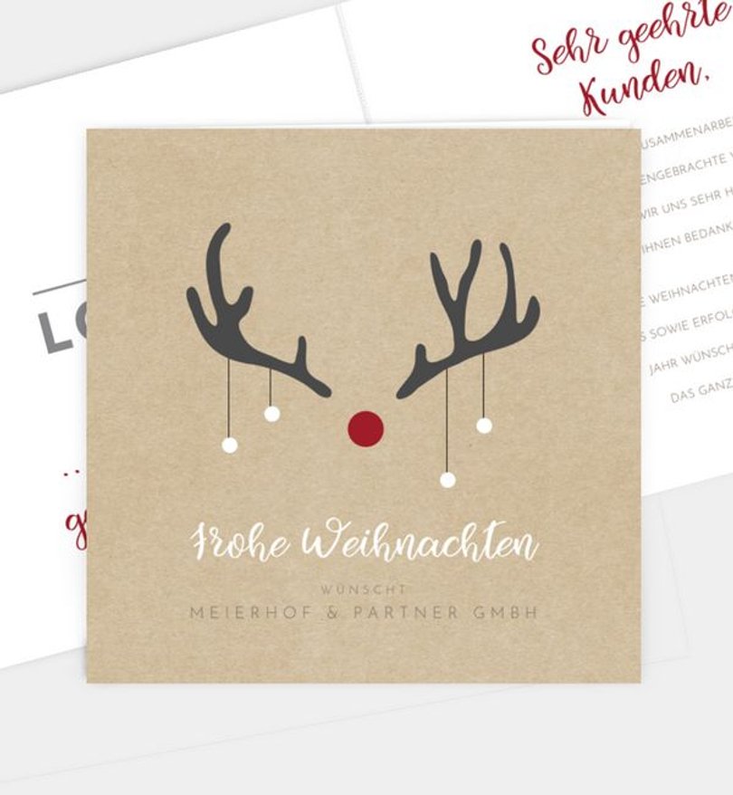Weihnachtskarte Weihnachten geschäftlich Rudolf