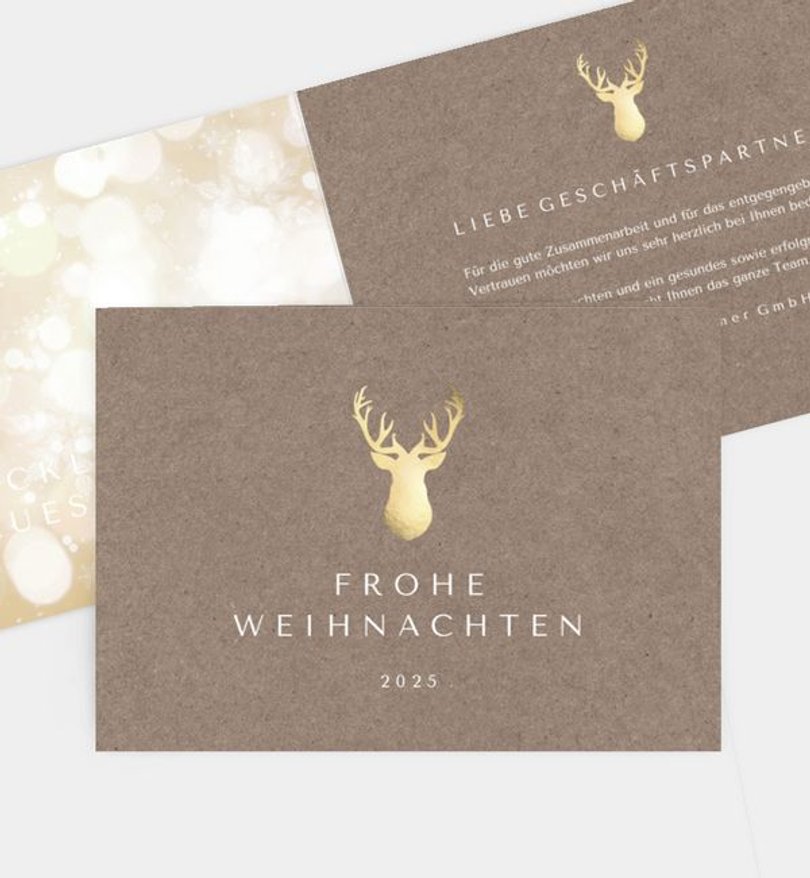 Weihnachtskarte Weihnachten geschäftlich Glänzender Gruß · Crafty