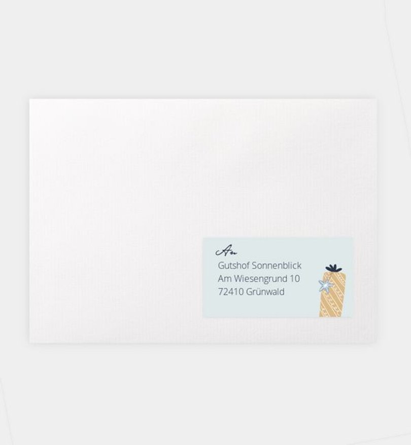 Empfängeraufkleber Geschäftlich Geschenkeschlitten