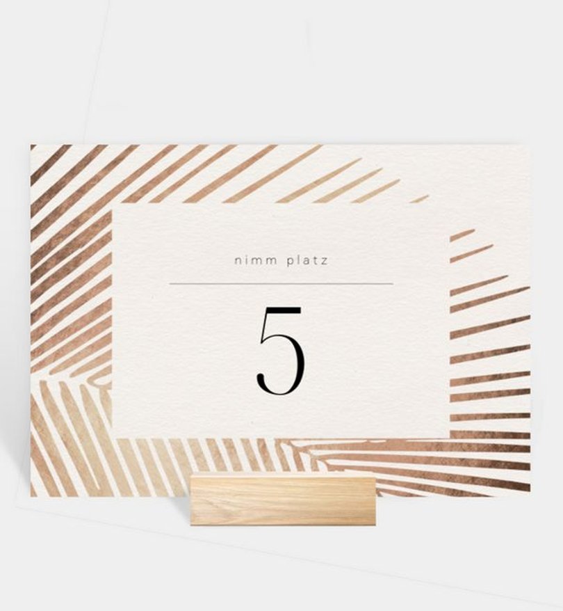 Tischnummer Hochzeit Golden Palms