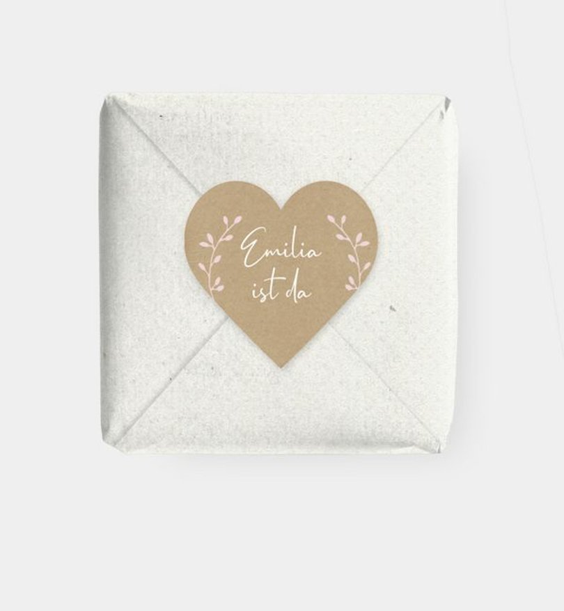 Geschenkaufkleber Geburt Craftpaperbutton