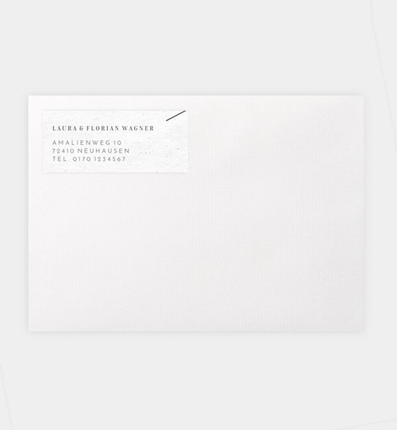 Absenderaufkleber Hochzeit Modern Typo