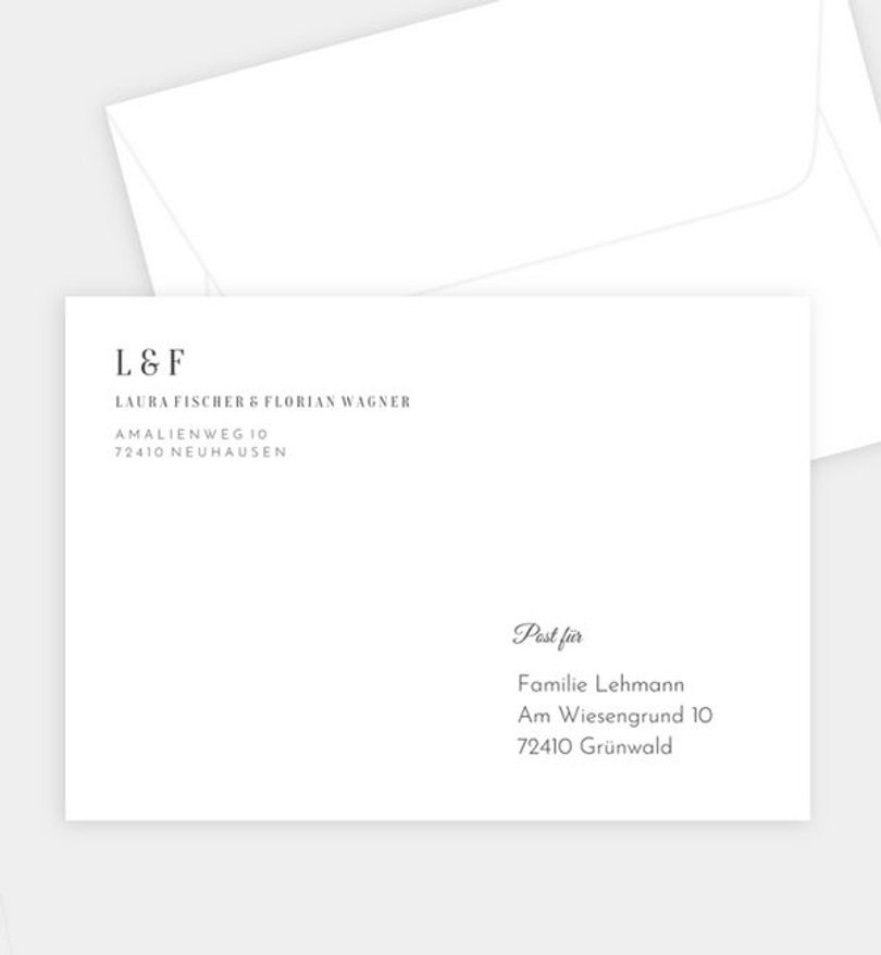 Briefumschlag Hochzeit Modern Typo